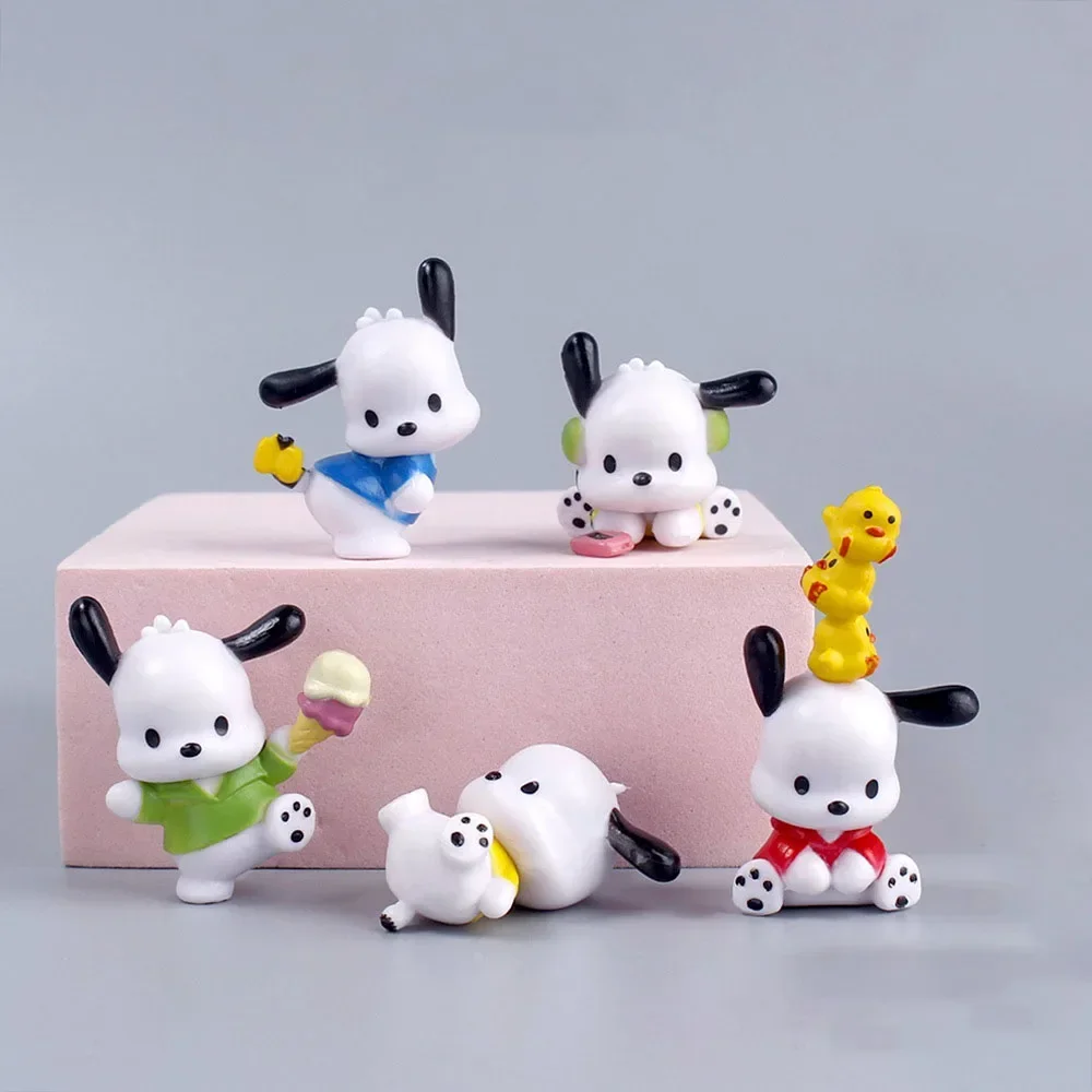 Pochacco Happy Time Sanrio Decoration Anime Figure Kawaii Toy Cartoon Model Cake Decoration Accessories Children Christmas Gifts