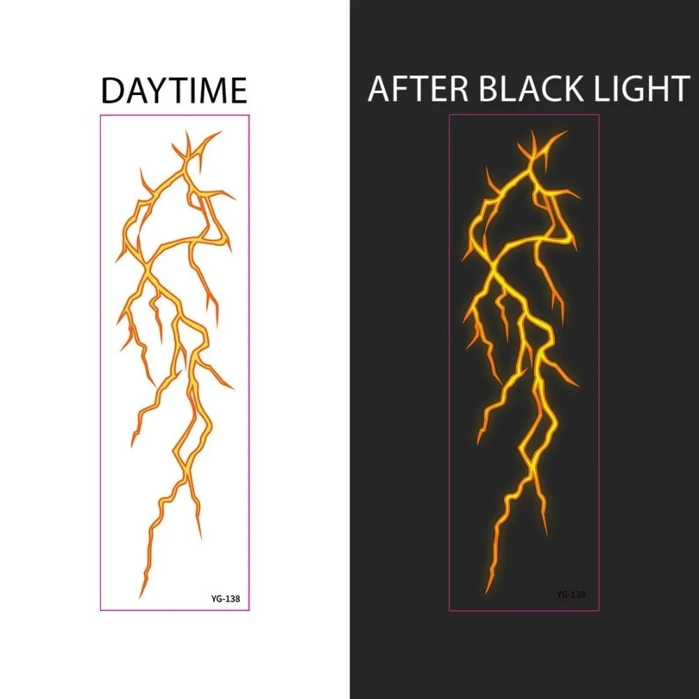 

Water Transfer Decals Fluorescence Tattoo Stickers Black Light Instant Butterfly Temporary Tattoo Waterproof Fake