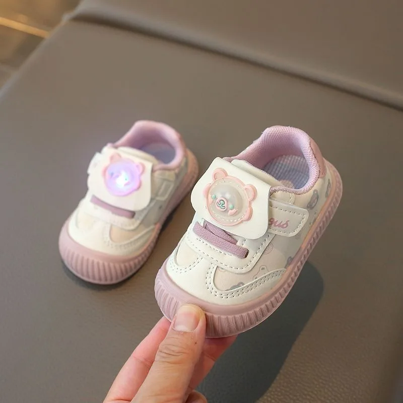 

Toddler Girls Prewalker Shoes 1-3 Years Non Slip Breathable Cuddly Bear Design Spring Autumn Pairs​