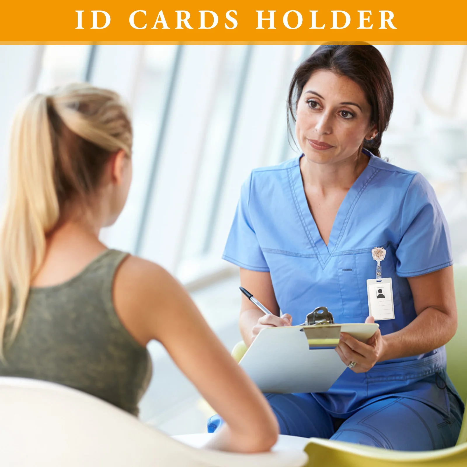 1Pcs Rhinestone Id Badge Holder Butterflies Design Clip for Shirt Pocket Collar Belt Nurse Office Work Student Id Cards