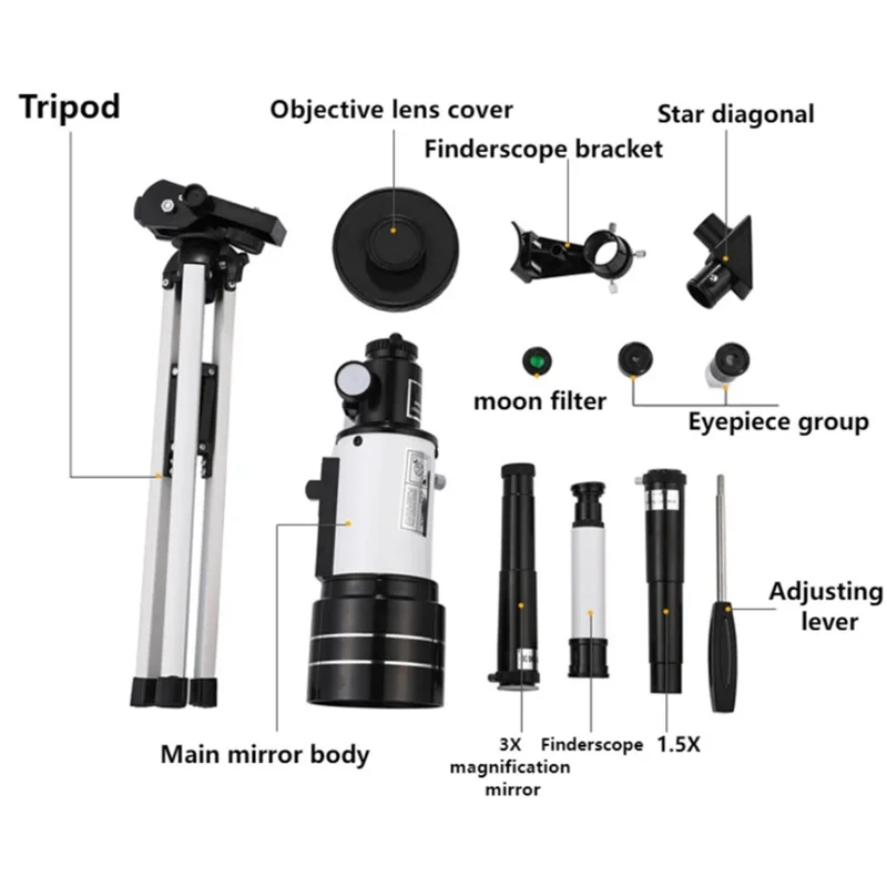 Teleskop astronomiczny z Finderscope Profesjonalna obserwacja księżyca dla dzieci Okulary HD o dużej mocy