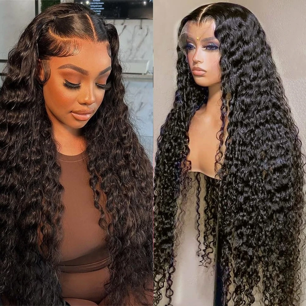 Onda de Água Profunda Lace Frontal Wig para Mulheres, Perucas de Cabelo Humano, Pré Arrajadas, 13x6