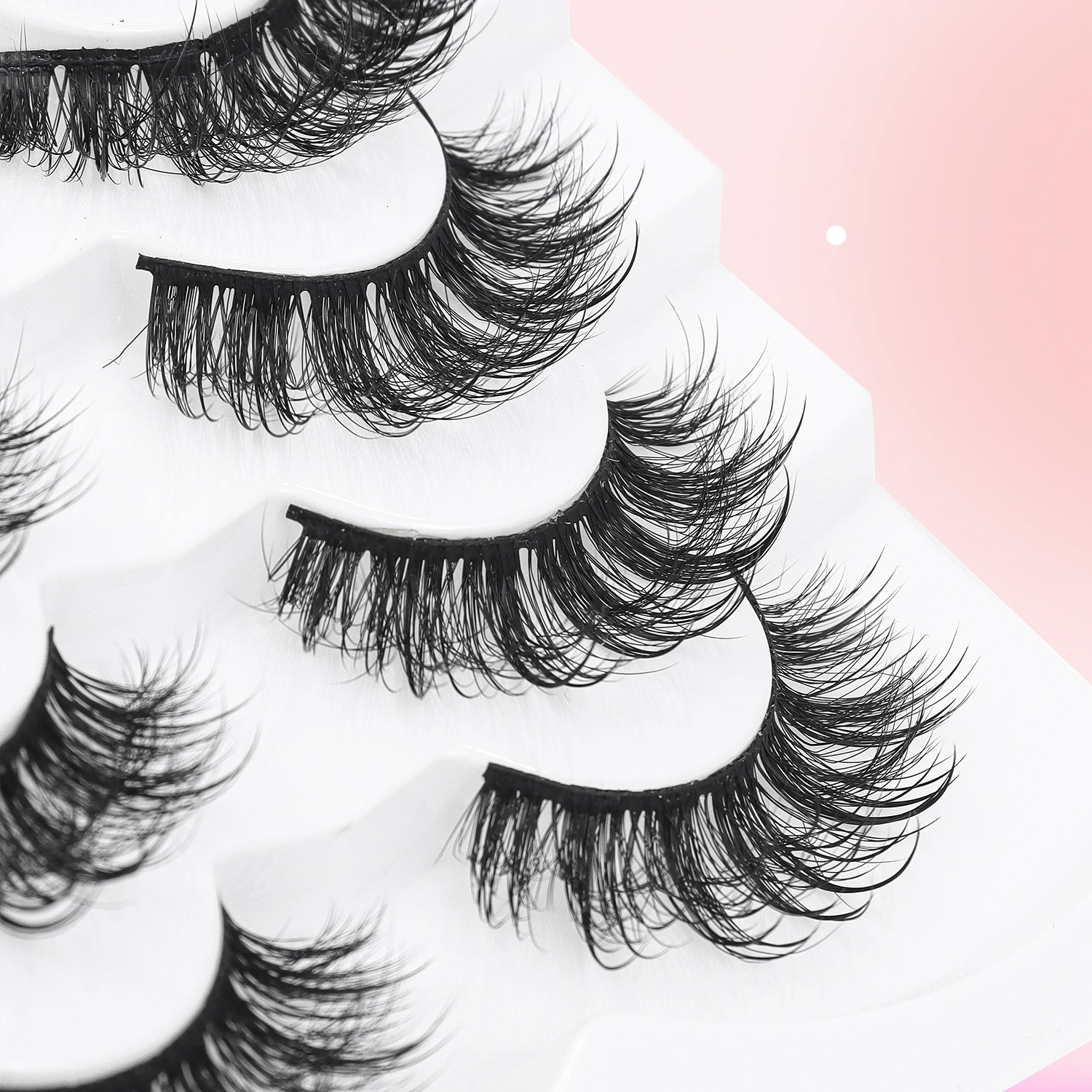 7 Pairs of Thick D Curly Cross-style 3D Fluffy Black Bouncy Cartoon False Lashes
