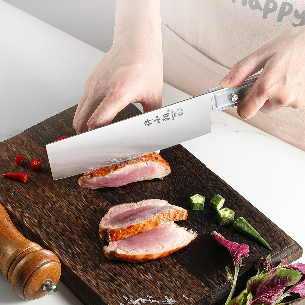 SHENJIU Japanese-style small kitchen knife, thin and light, high-end meat cleaver, no need for sharpening, ultra-fast