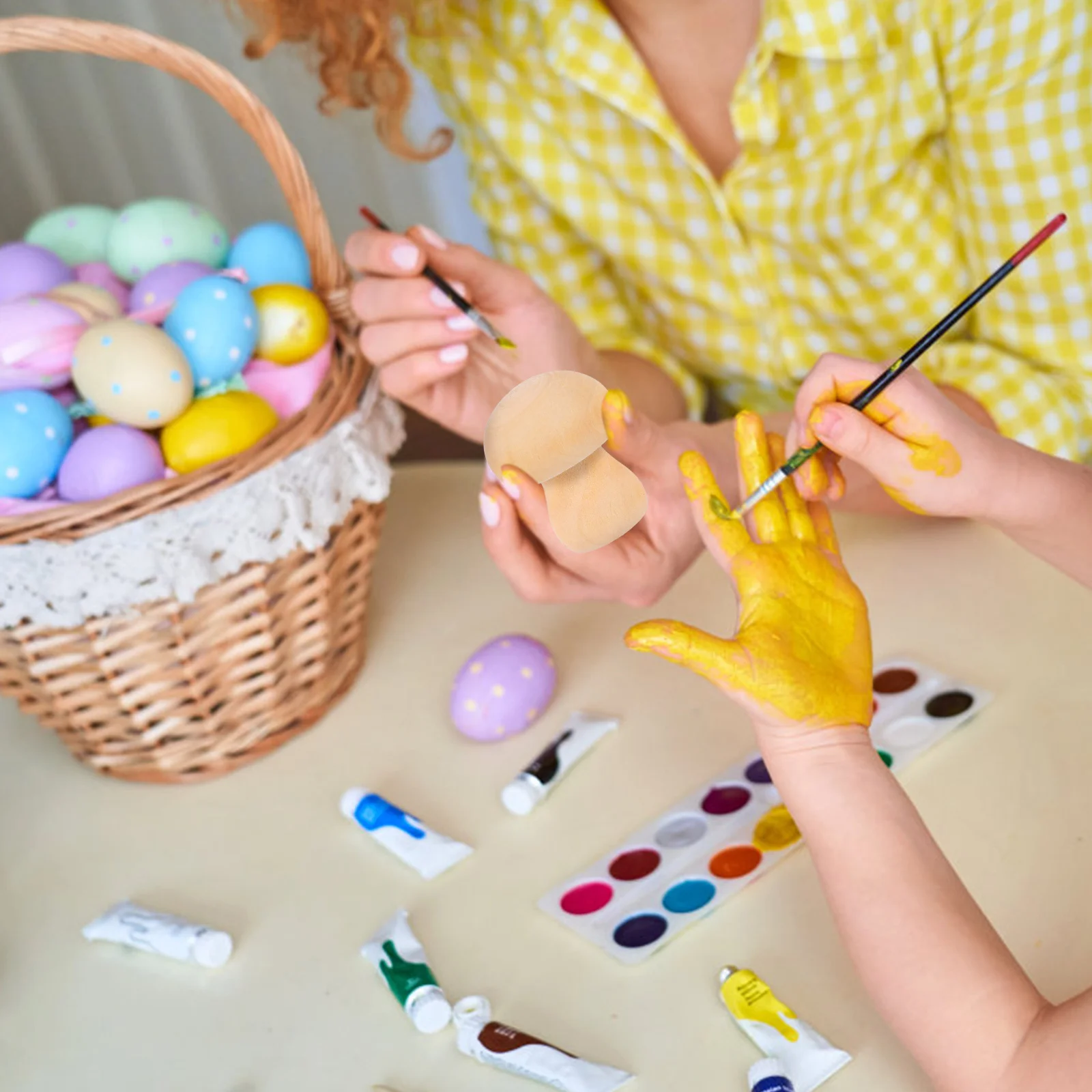 

9Pcs Unfinished Natural Wood Mushroom DIY Craft for Kids Painting Drawing Graffiti Educational Decor Counting Sorting Activity