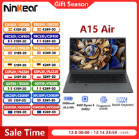 Ninkear A15 Air Laptop AMD Ryzen 5 3500U 16GB DDR4 3200 MHz+512GB NVME SSD 15.6 Inch FHD IPS Screen Fingerprint Unlock Notebook