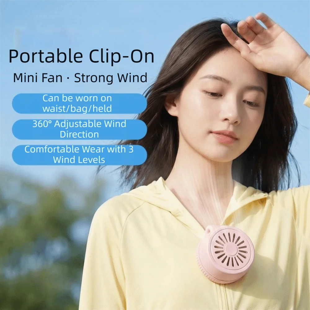 Whirlwind Clip Compact Clip Fan Card-Holding Miniature Portable Fan Small Whirlwind Mini Fan Waist Attachment