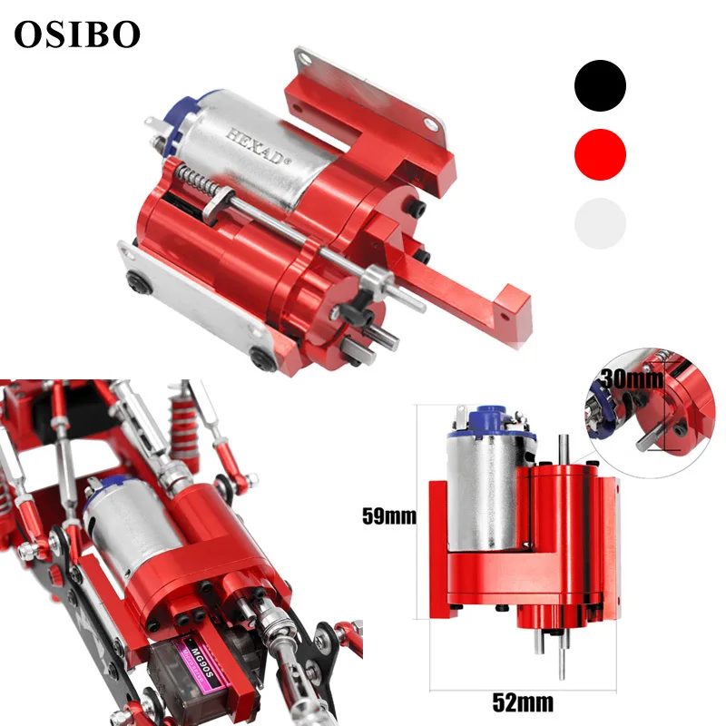 Transmissão completa da caixa de velocidades do metal com servo, 2 velocidades, WPL B1, B14, B24, C14, C24, MN, D90, D91, MN96, 1/12 RC, peças do