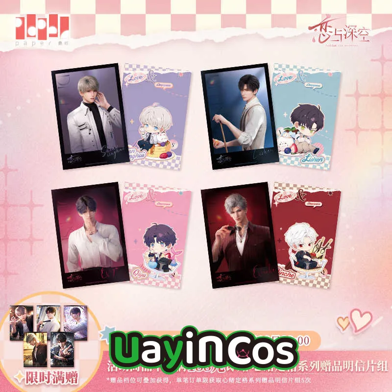 

Official Love and Deepspace Rafayel Ralayo Zayne Sylus Xavier Caleb Postcard Set Ornament Doll Accessories Anime Game Toy Kids
