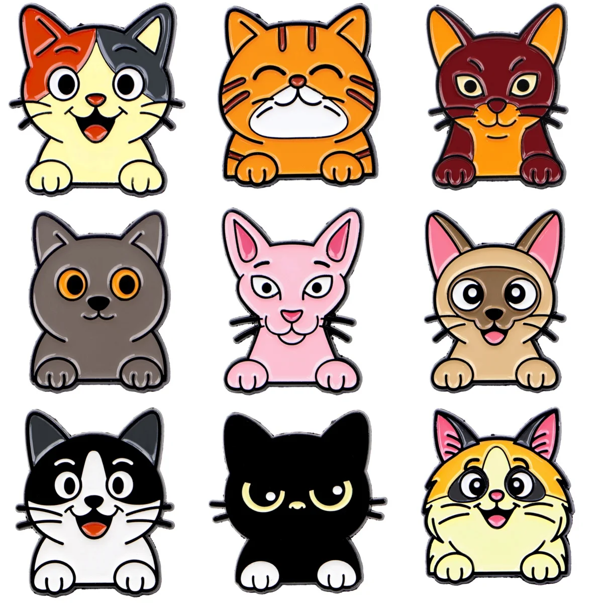 Nette Katze Emaille Pin Cartoon Tier Brosche Für Mantel frauen Broschen Mode Revers Abzeichen Schmuck Kleidung Zubehör Geschenk