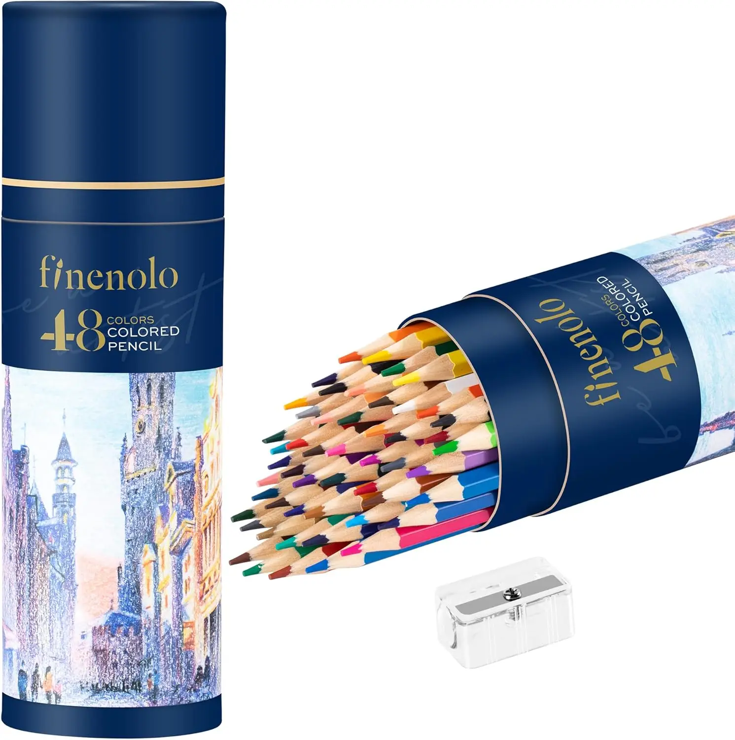 

Набор из 48 цветных карандашей с мягким грифелем для раскрасок для взрослых, художественный набор для рисования с точилкой