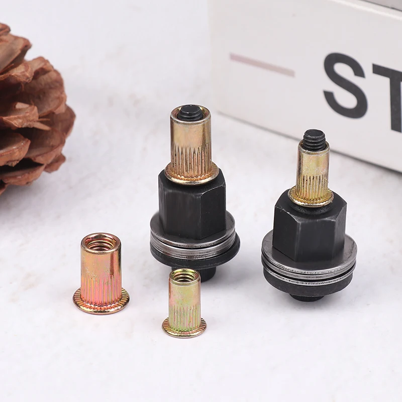 10pcs High Quality Hand Rivet Nut Tool Set Carbon Steel Manual Riveter Kit With M3-12 Nut Heads For DIY Repair Installation