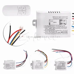 Wireless 3 Channel ON/OFF Lamp Remote Control Switch Receiver Transmitter Whosale&Dropship