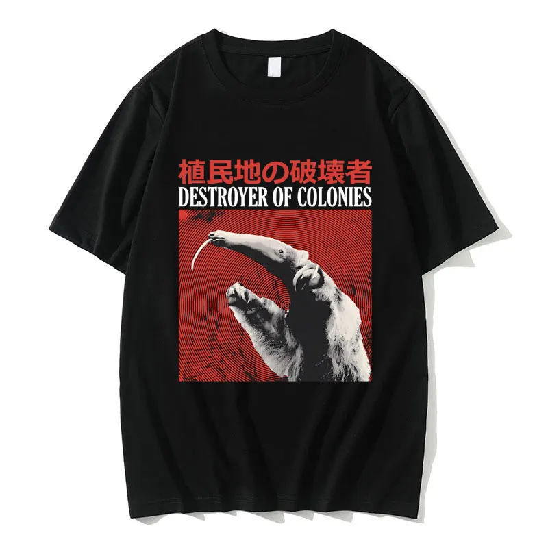 

Destroyer of Colones T-shirts Cute Funny Meme Anteater Print T Shirt Men Women Casual Oversized Tees Male Cotton Crewneck Tshirt