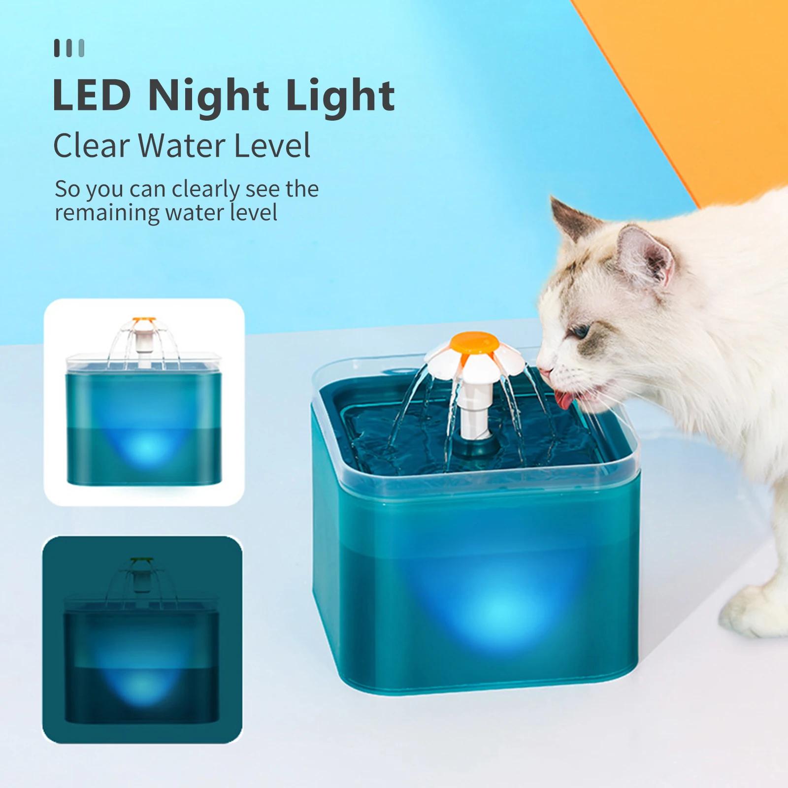 2L Pet Water Fountain w/Nitelight 1