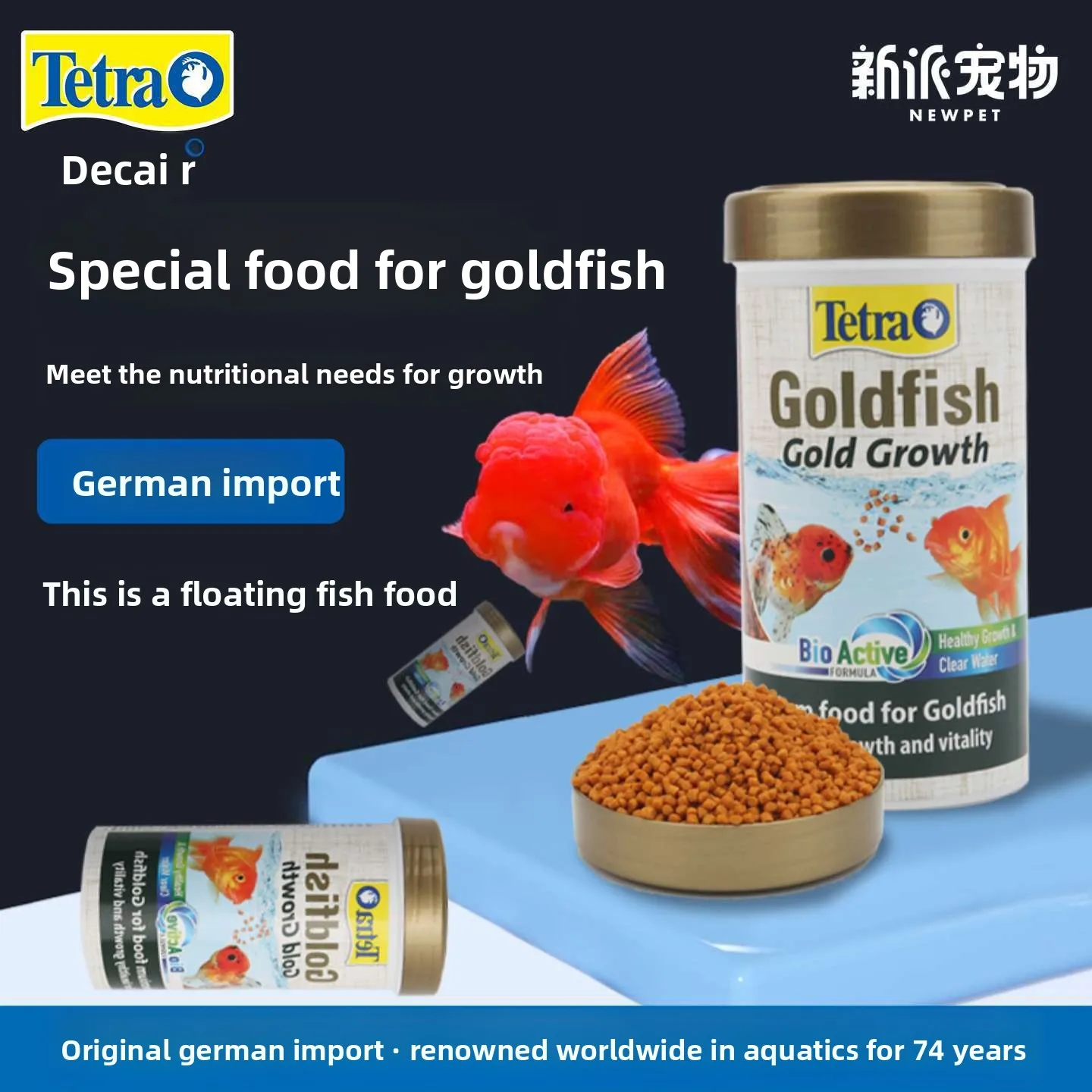 Tetra Goldfish & Koi Food - Floating Color-Enhancing Pellets for Ranchu, Thai Oranda & Pond Fish (Non-Clouding Formula)