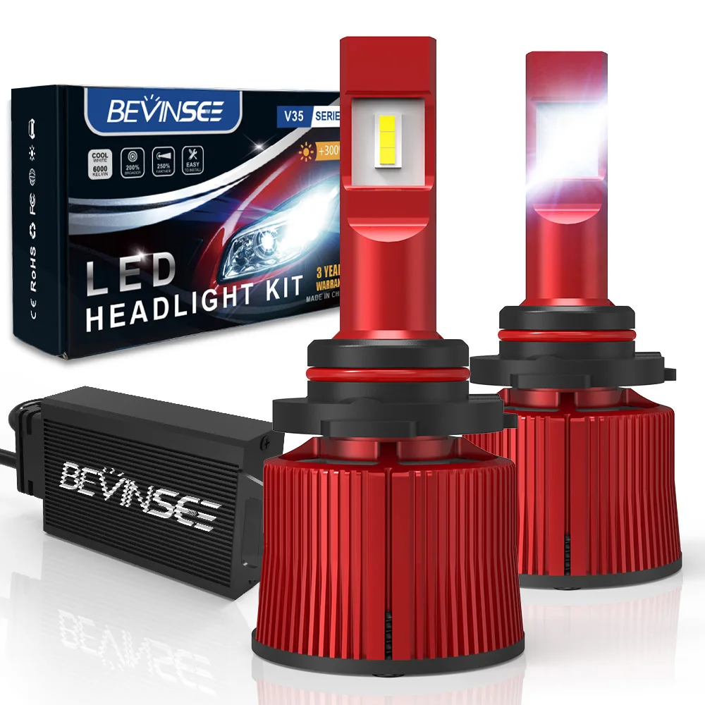 

BEVINSEE 2X 9005 HB3 9012 LED Headlights Bulbs High Power 100W 15000LM Auto Headlamp 9006 HB4 LED Fog Lights 6000K White 12V V35