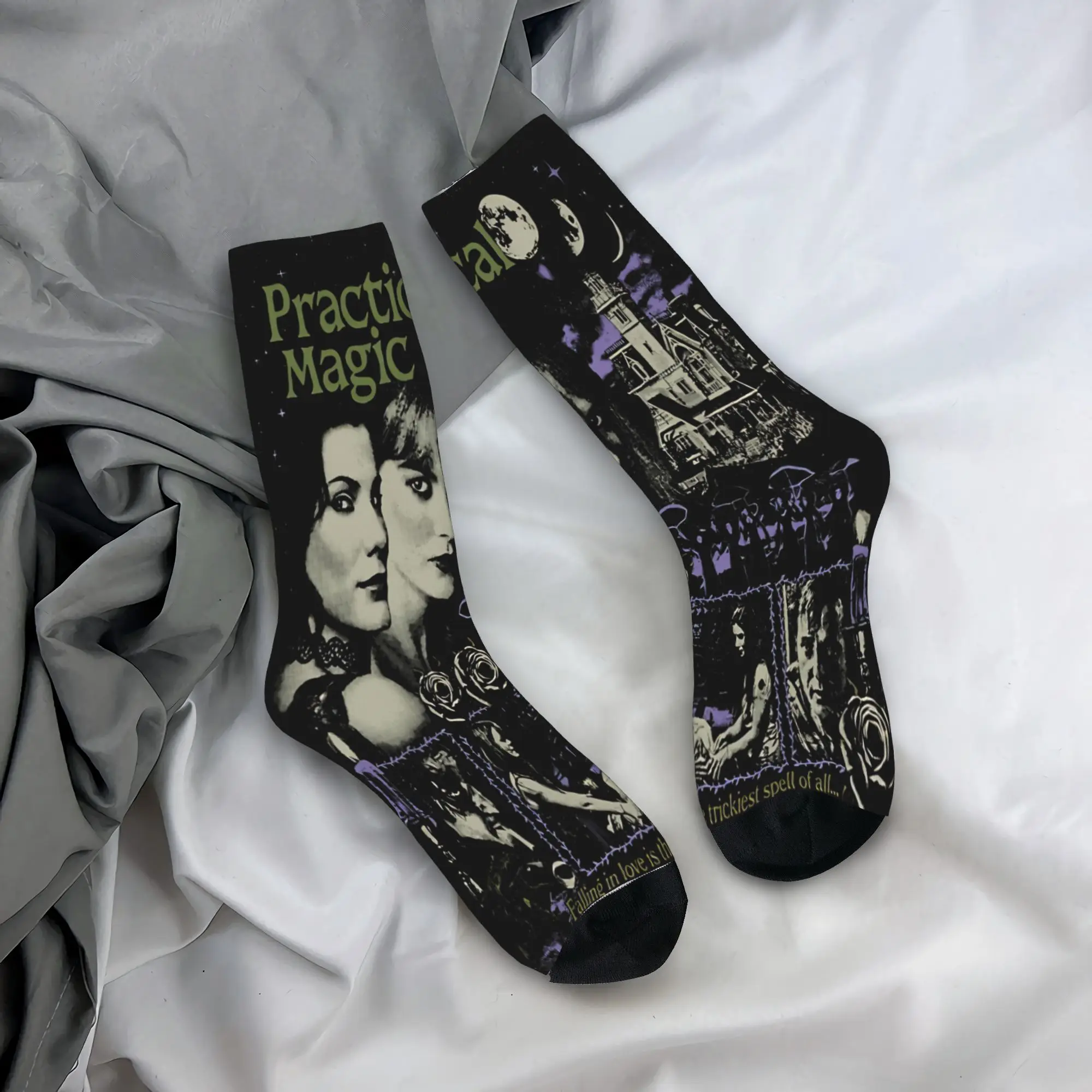 Men Women Practical Magic 2 Witchy Romance Witch Sisters Gothic Fantasy Love Spell Socks Sweat Absorbing Casual  Socks