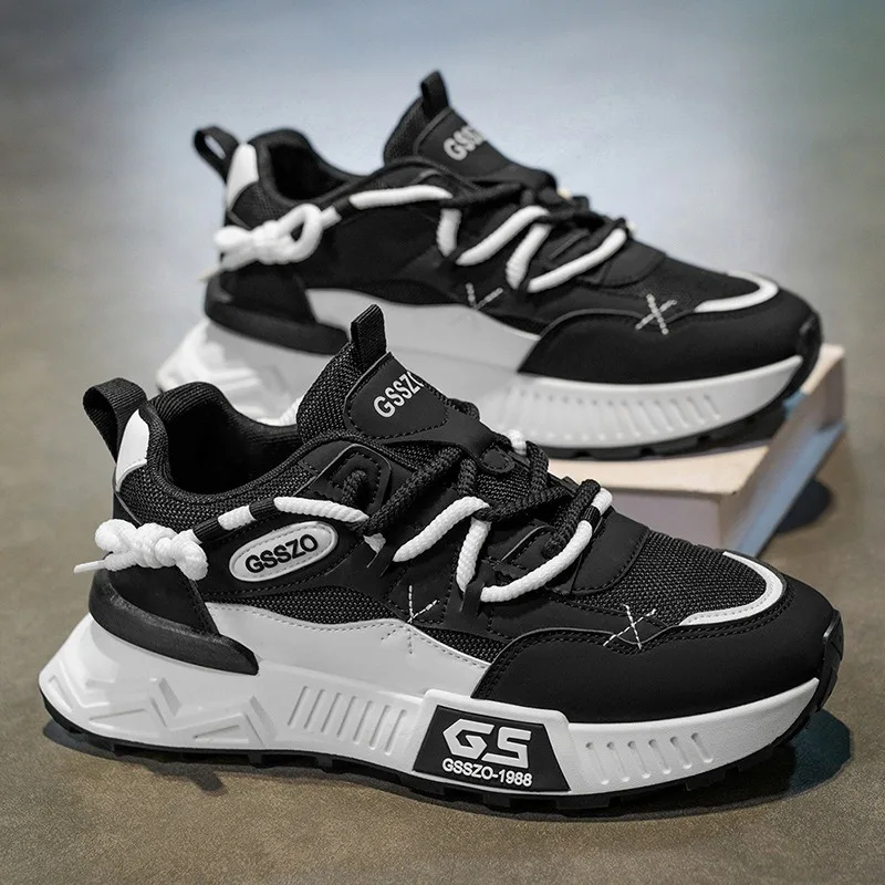 Fashion 2025 Men Popular Lace-up Sneakers Luxury Brand Comfortable Platform Casual Running Shoes Men Vulcanized Shoes Plus 39-46