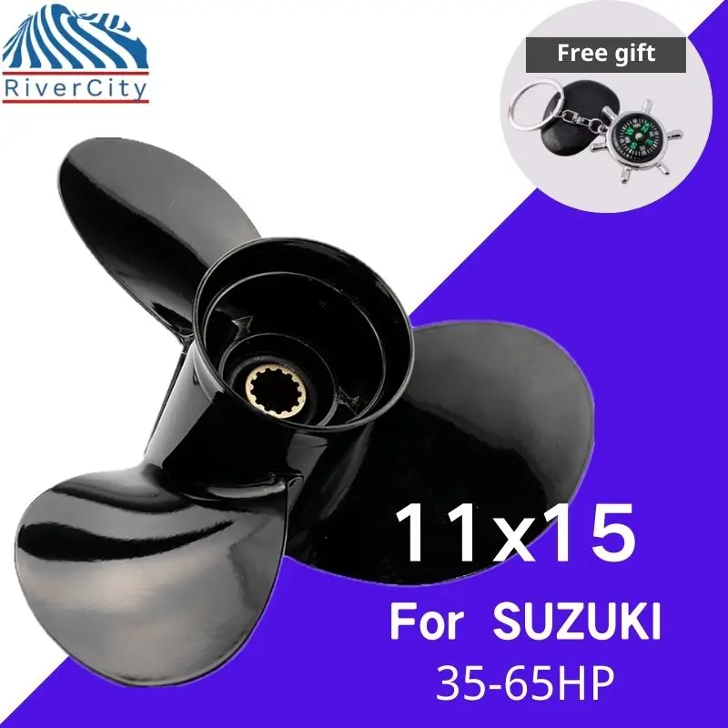 Outboard Propeller For Suzuki 35HP 40HP 60HP 65HP 11X15 Boat Motor Aluminum Alloy Screw Ship Marine Engine 3 Blade 13 Spline