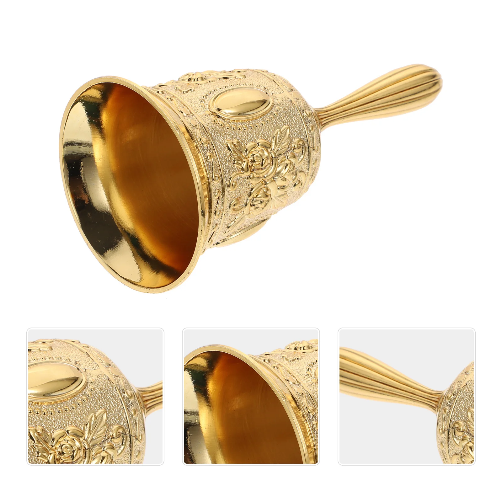 

1Pcs European Style Retro Hand Bell Zinc Alloy for Restaurant Bar School Office Reception Desk Call Bell Decoration