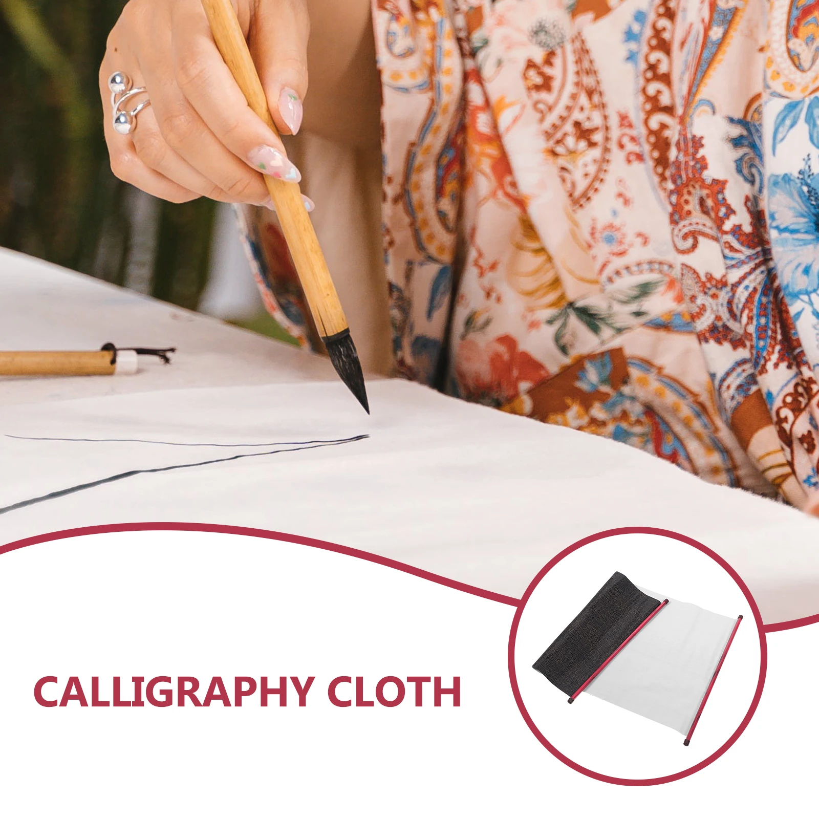 حصيرة ممارسة الكتابة المائية من قماش الخط الصيني القابل لإعادة الاستخدام للطلاب، تصميم محمول خفيف الوزن، قماش الكتابة الصينية