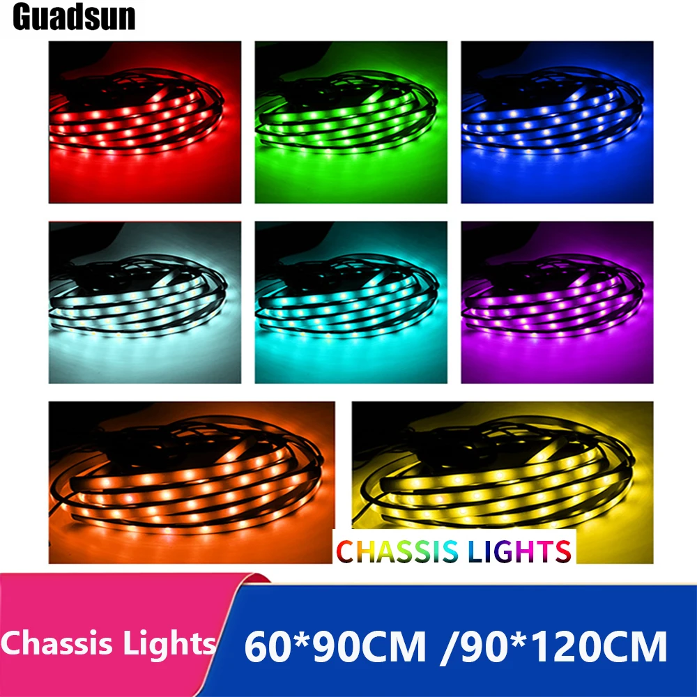 Guadsun Voice Controlled  Car Chassis Atmosphere Decorative Transparent Car Bottom Lamp 60*90cm