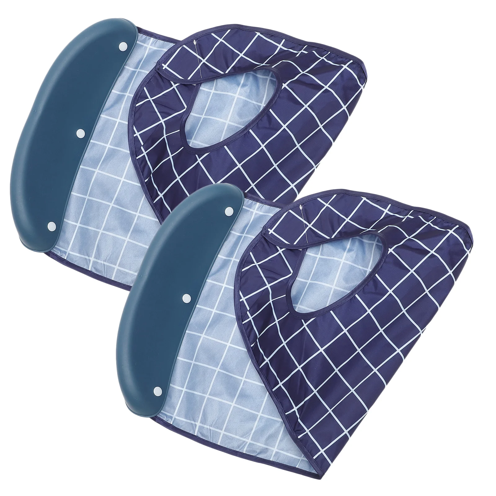 

2Pcs Reusable Adult Bibs for Elderly Waterproof Dining Clothing Protector with Crumb Catcher Large Comfort Fit for Senior