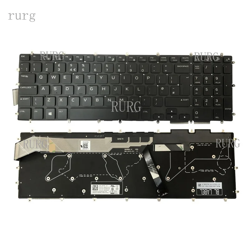 R+  For Dell Alienware M15 R1, M17 R1 2019, 0K5Y90 UK RGB Backlit Keyboard