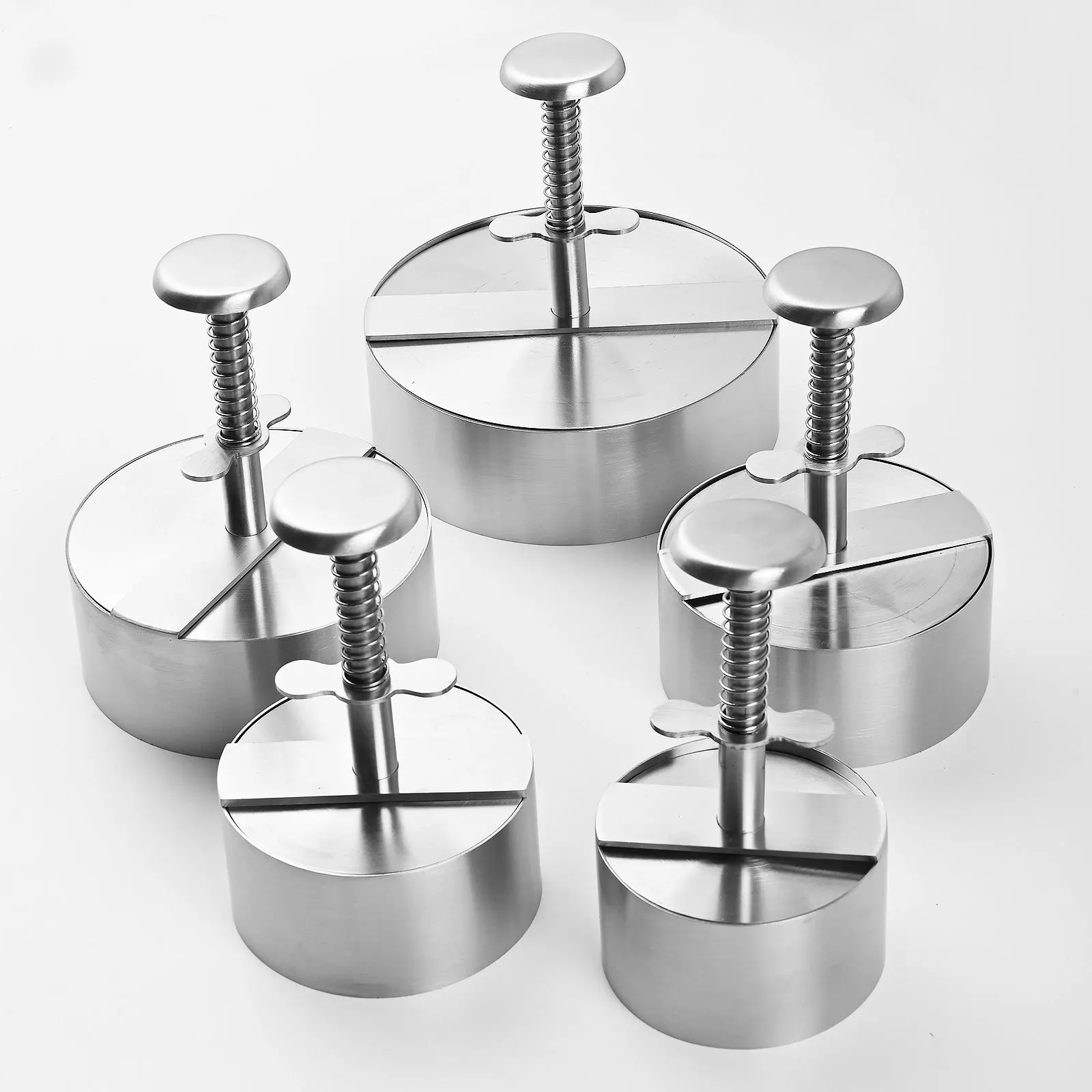 304 Stainless Steel Burger Press Mold Home Use round Hand Press Burger Maker Non- Kitchen Tool for Making Hamburgers