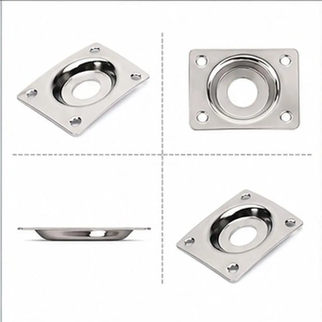 Electric Guitar Pickup Jack Socket Plate Nickel-Plated Iron Copper with Screws Replacement