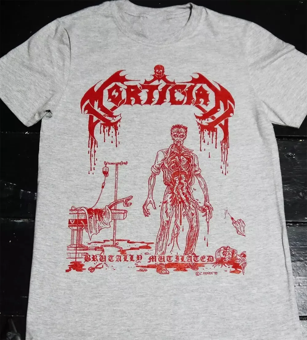 

Серая футболка Mortician Band, хлопковая полноразмерная унисекс, S-5XL
