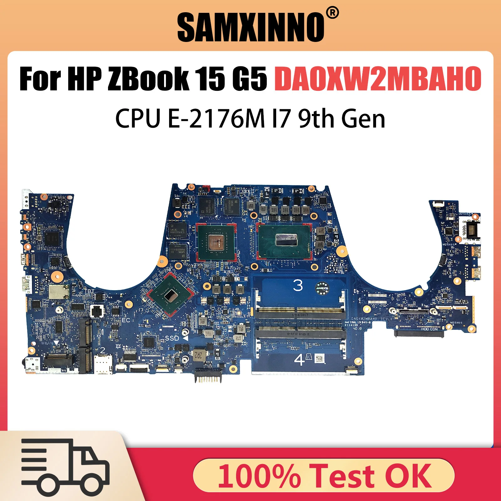 

DA0XW2MBAH0 Mainboard For HP ZBOOK 15 G5 Laptop Motherboard With CPU E-2176M I7 9th Gen Test OK