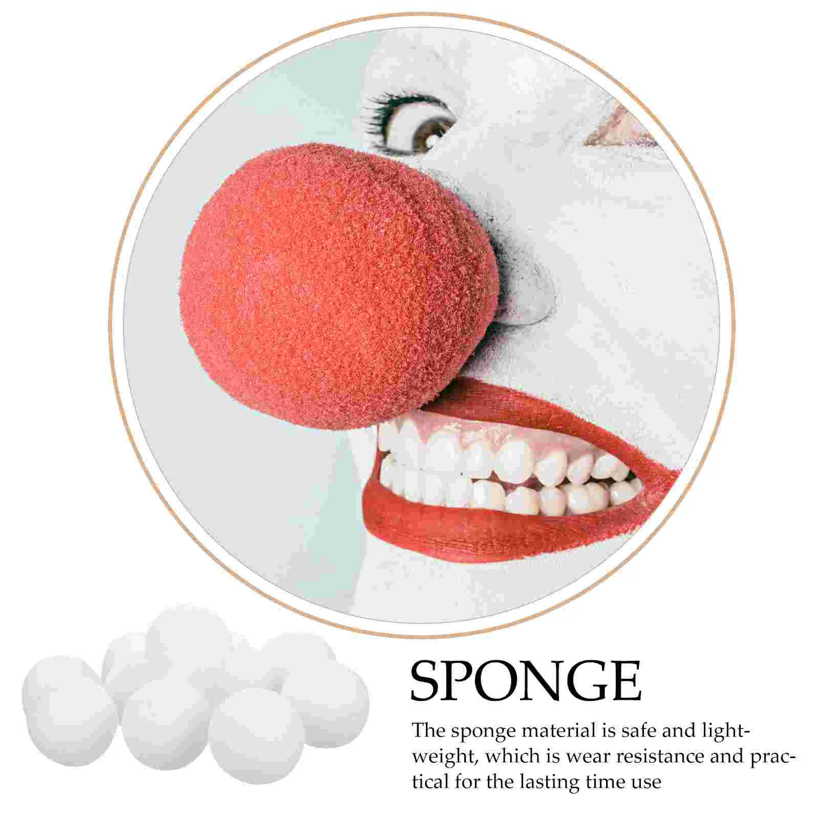 20 Pcs White Clown Nose Sponge Ball Toy Accessories Makeup Costume Props Party Dress 20pcs Small for Decorate Replaceable