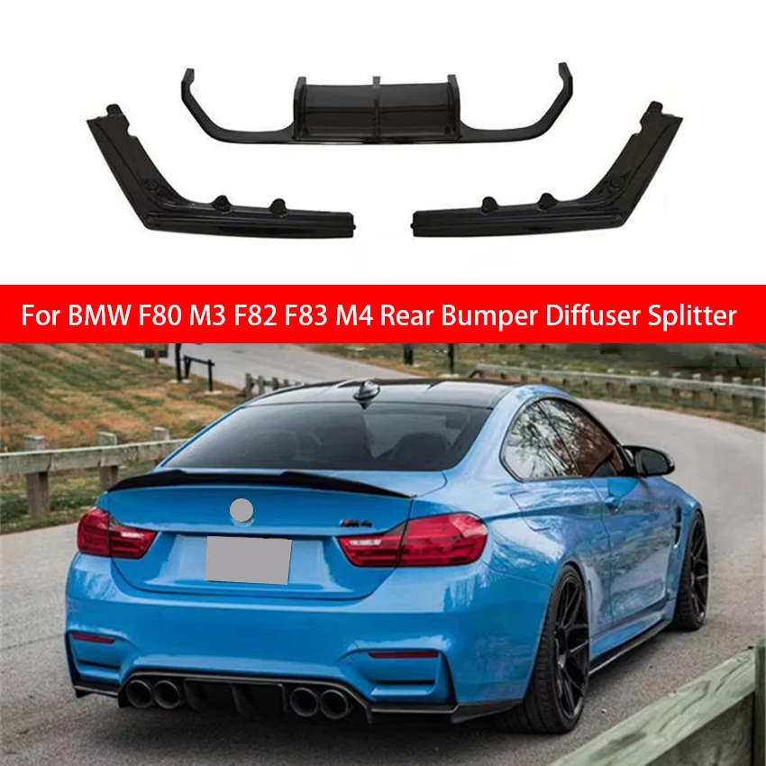 لسيارات BMW F80 M3 F82 F83 M4 الوفير 2014 - 2019 سيدان كوبيه للتحويل ألياف الكربون الحقيقية الناشر الخلفي الشفاه المفسد واقي مصد السيارة