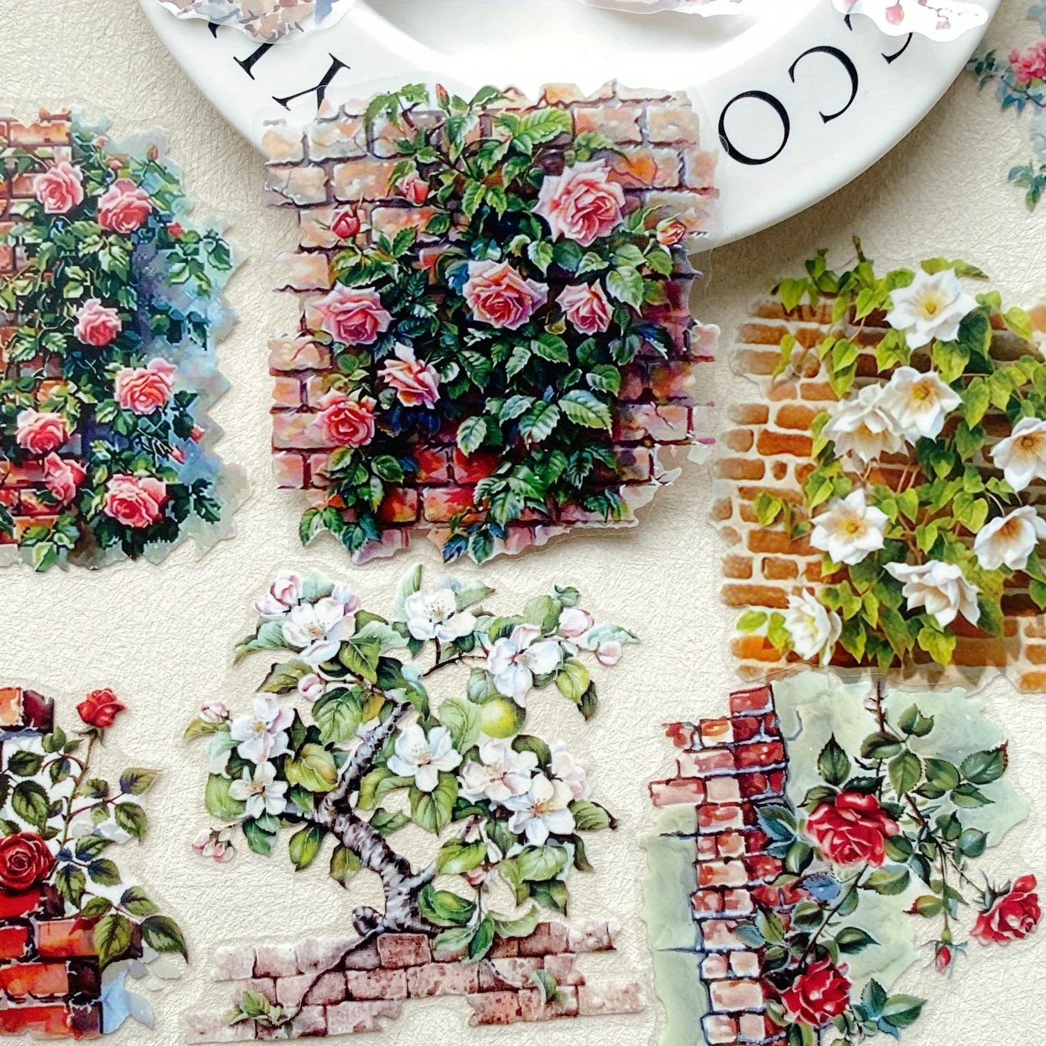 10pcs Plant Flowers Sticker PET Material Junk Journal Hand Account DIY Decoration Scrapbooking Photo Album Craft image 2