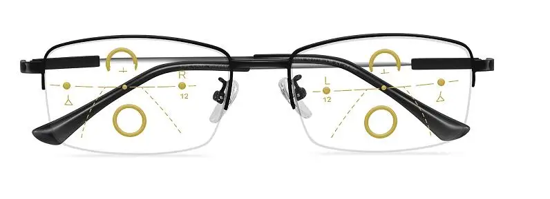 Ultraleichte, flexible Lesebrille mit progressiver Multifokal-Korrektur, Blaulichtfilter, Anti-Ermüdungs-Metallgestell, Lesebrille – Detail 7