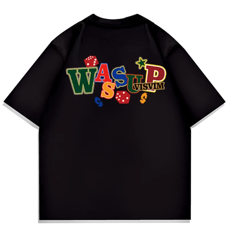 

Boys' short-sleeved American hip-hop men's loose summer pure cotton printed T-shirt