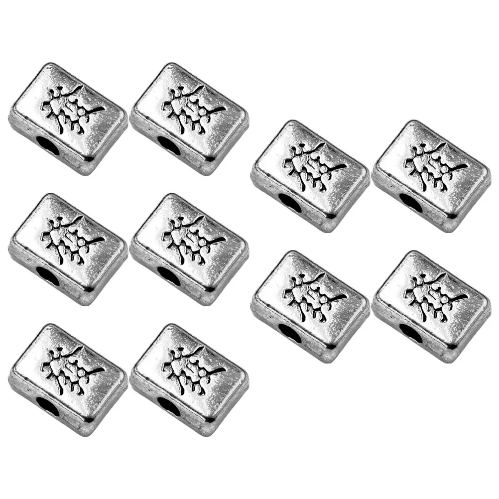 

10 Pcs Mahjong Bracelet Pendant Mahjongg Charms for Jewelry Beads Making Alloy Women