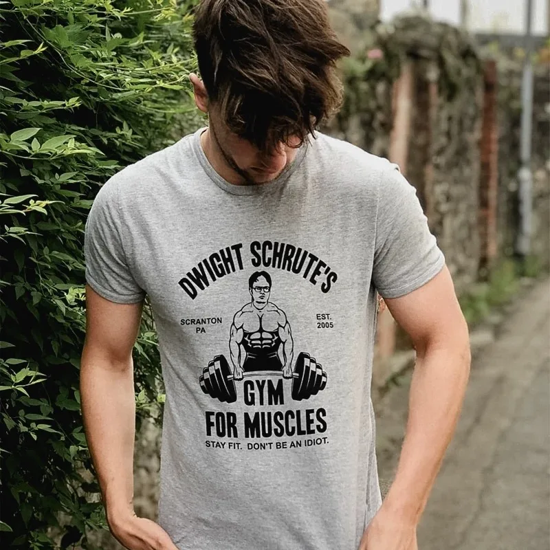 The Office Dwight Schrute Gym for Muscles Funny Graphic T-Shirt Cotton Men Women Streetwear Tee