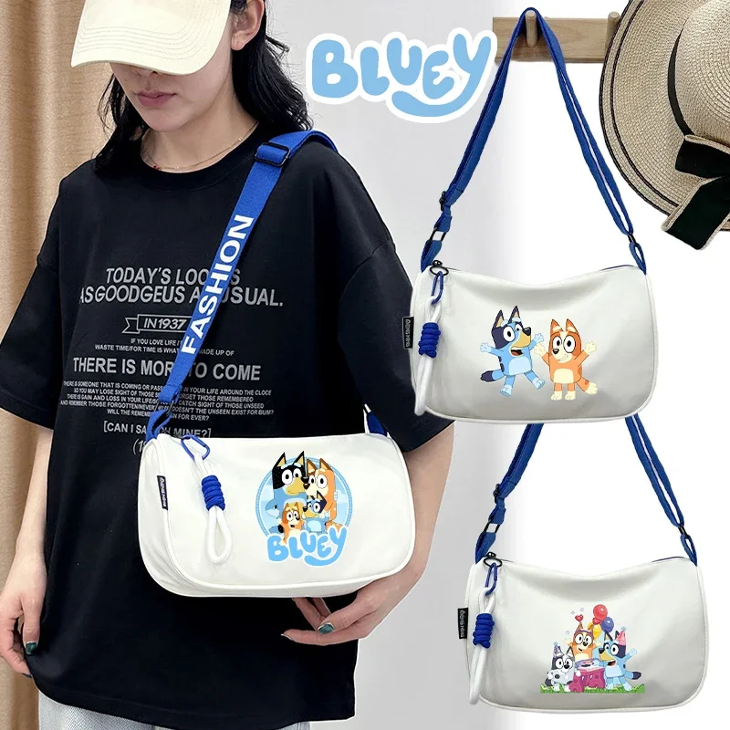 

Bluey Nylon Cloth Crossbody Bag Bluey Bingo Chilli Bandit Dog Family Waterproof Large Capacity Handbag Messenger Bag Women Girls