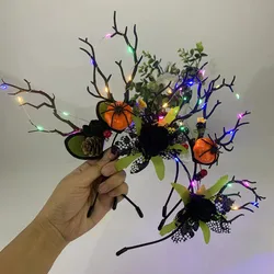 Black Halloween Antler Flower Fairy Floral Headpiece Headband Deer Horn Cute Elf Pumpkin Spider Hair Hoops
