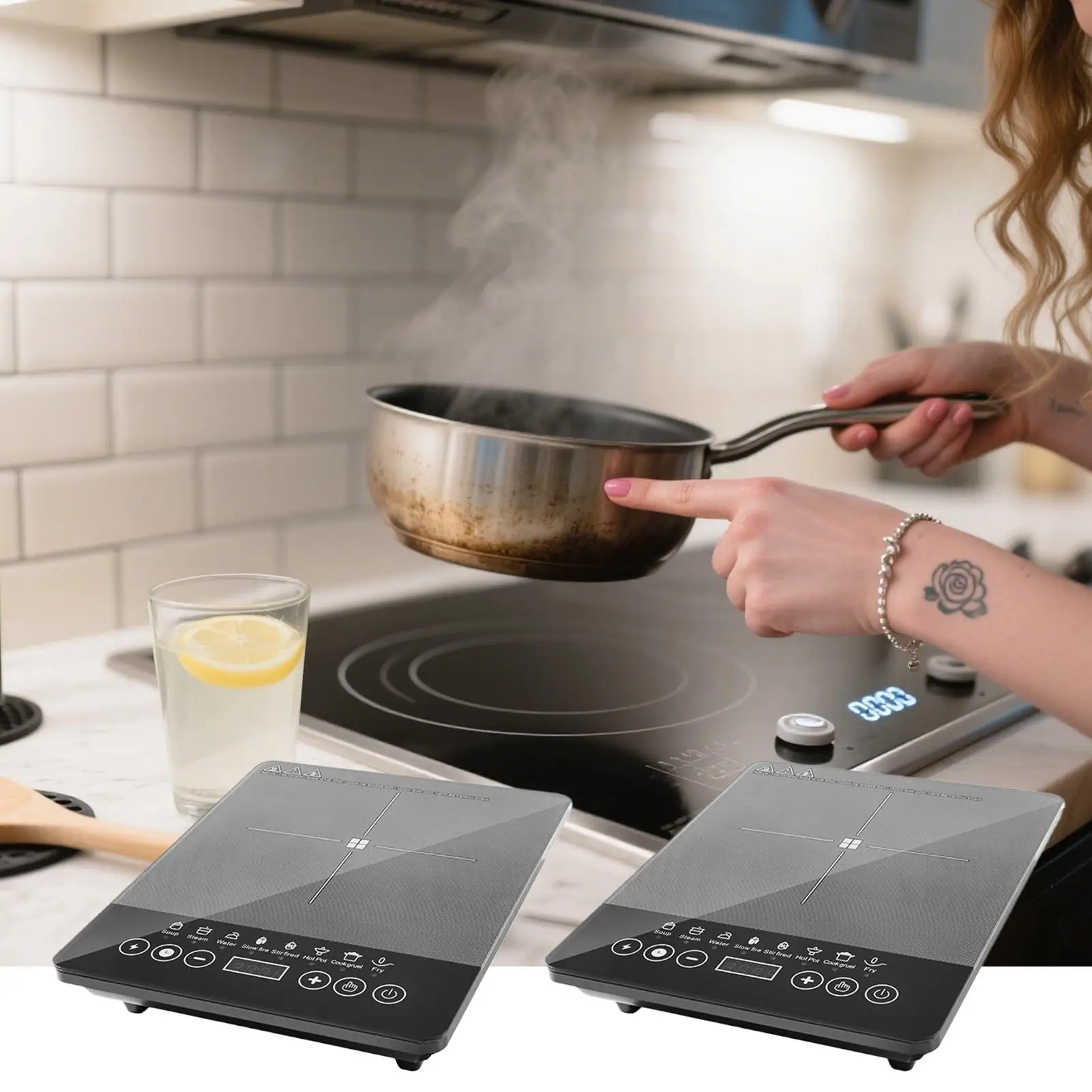 

Induction Cooker Portable 110V-220V Induction Stove Home Supplies For Cooking House Dorm Apartment Offices RV Indoor Commercial