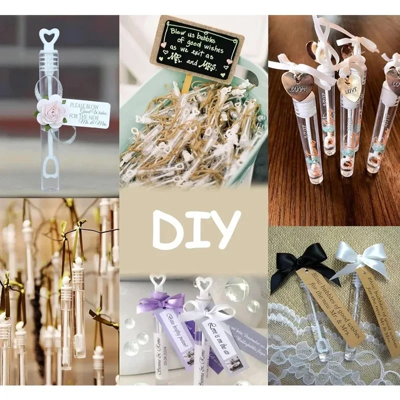 Mini botellas de jabón con forma de corazón para niños, varita de burbujas de tubo de amor, regalos de boda para invitados, decoraciones de fiesta