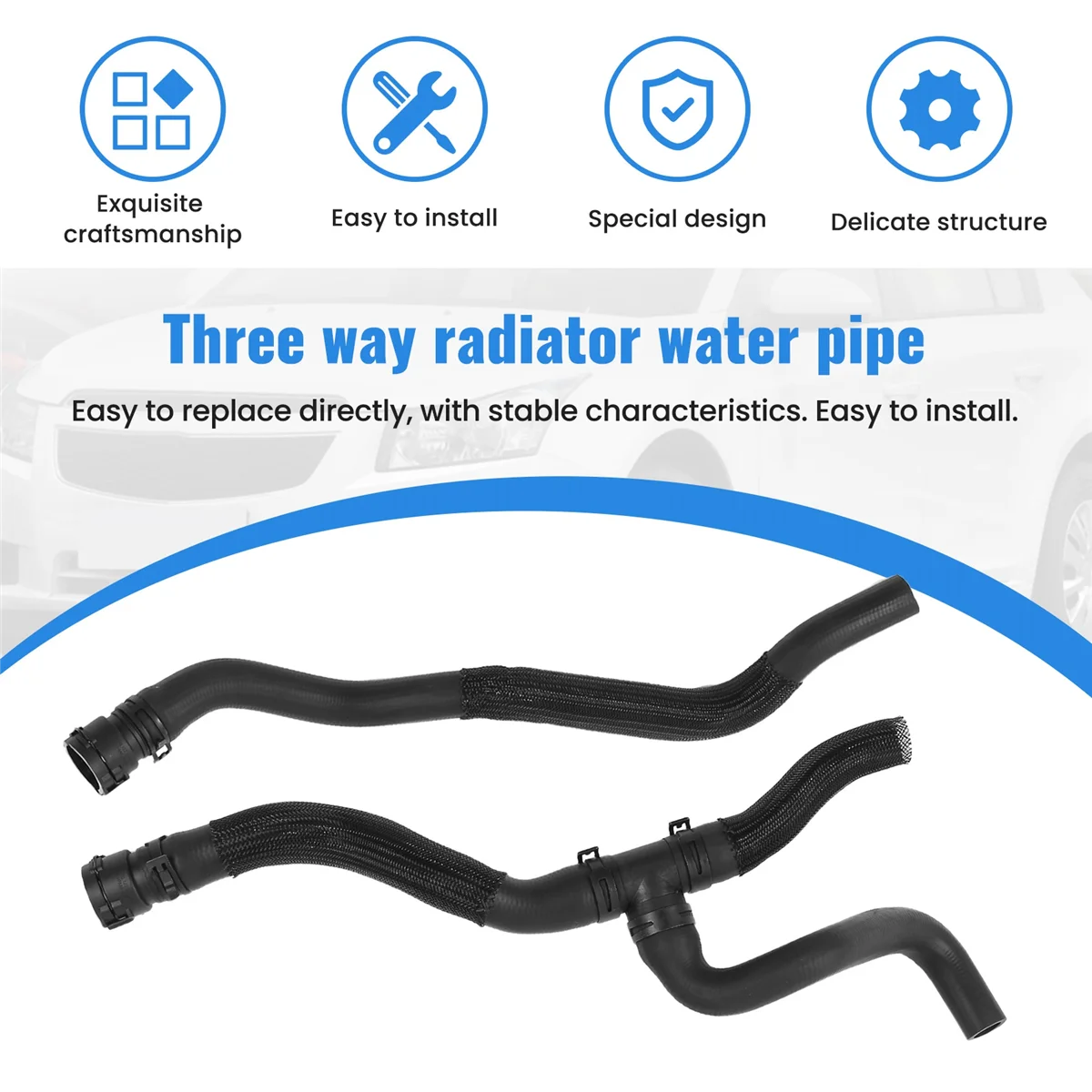 10-15 Chevrolet Cruze용 라디에이터 3방향 수관 입구 및 출구 호스 2개 세트 95390887 95390883 9075007 9075008 —L49A