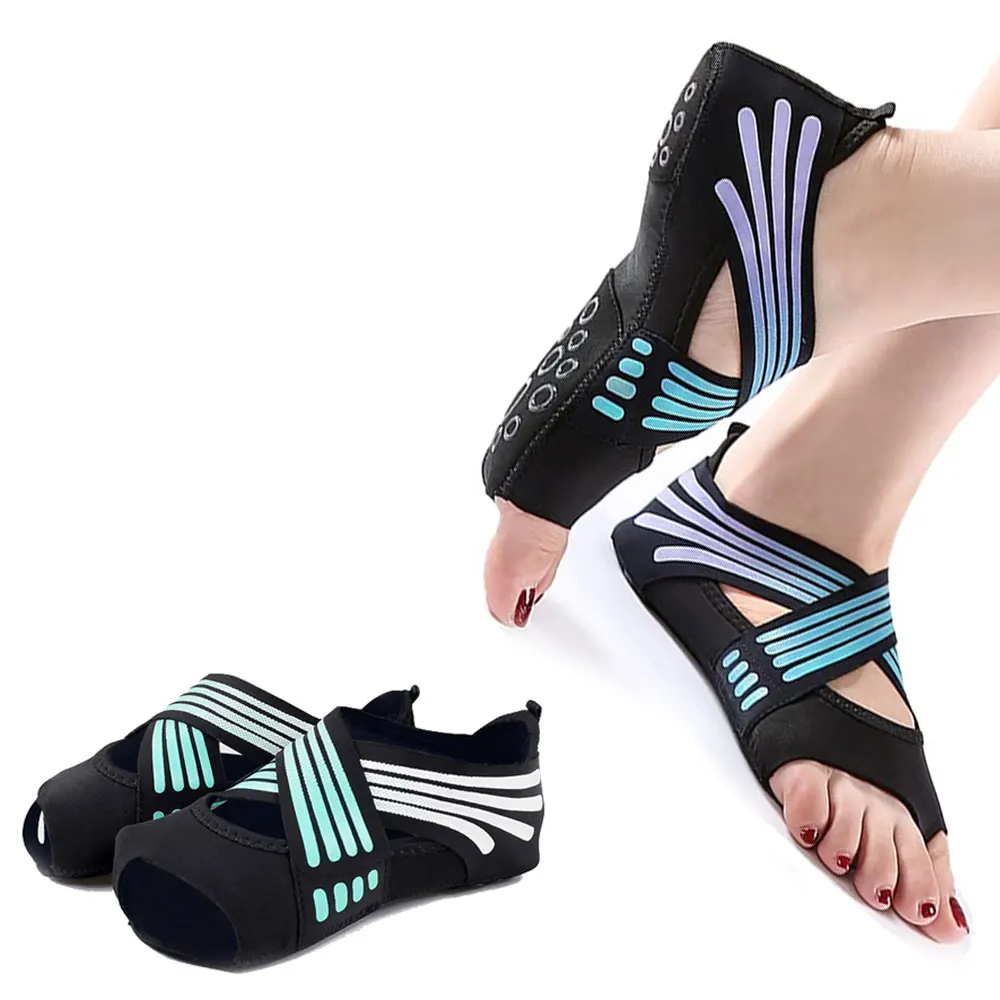 1 par de calcetines antideslizantes para Pilates, calcetines de yoga para mujer, calcetines de yoga para mujer, calcetines de Pilates con cierre para ballet, Pilates, danza en barra