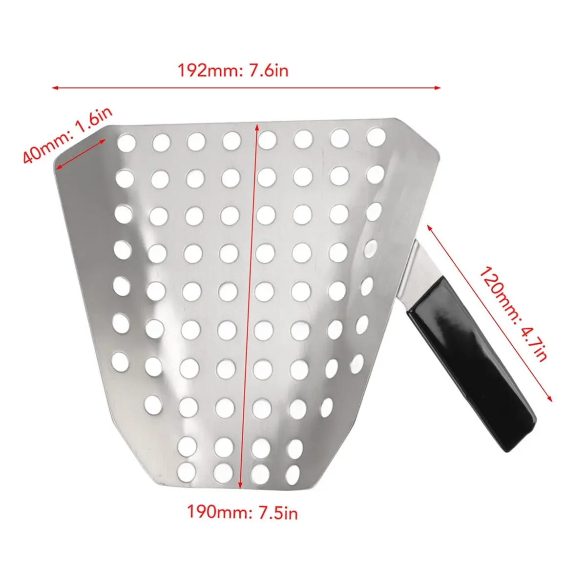 A67T NEW Popcorn Scoop Ergonomic Single Handle Stainless Steel Fries French Fry Scooper with Holes for Movie Theater Shop