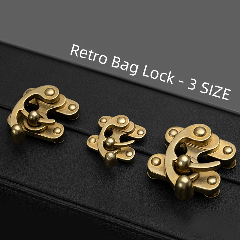 WUTA 100% Brass Bag Lock Horn Hook Buckle Case Metal Insert Lock Decorate DIY Leather Craft Hardware Accessories