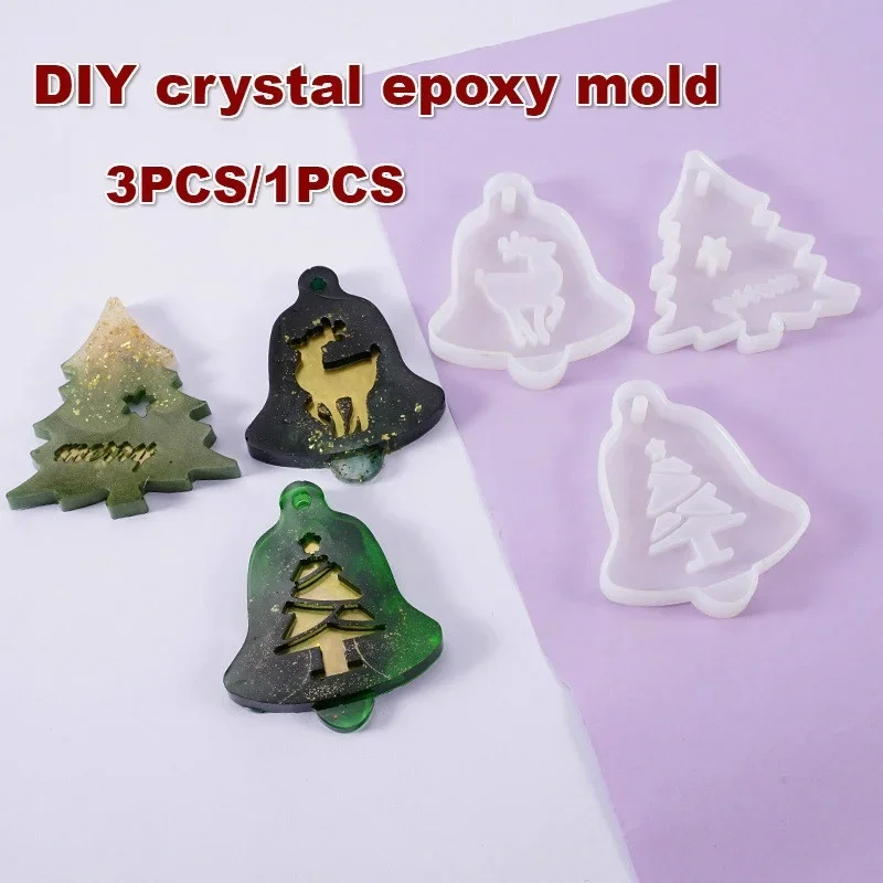 

1 шт. DIY кристалл эпоксидная силиконовая форма Рождественская елка Лось кулон сумка орнамент украшения силиконовая форма