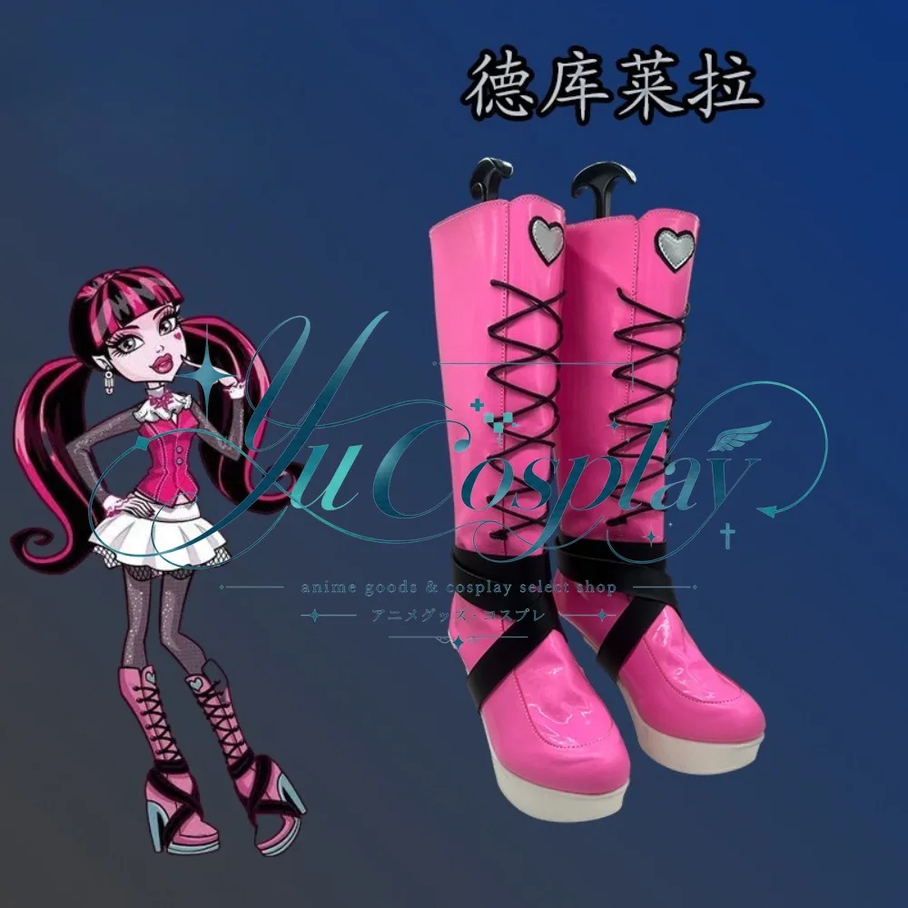 Anime Character Draculaura Cosplay Boots Gothic Monster Style Custom Anime Convention Stage Performance